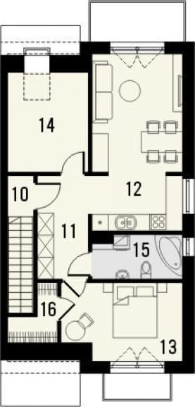 Rzut projektu Mieszko 1 - Piętro