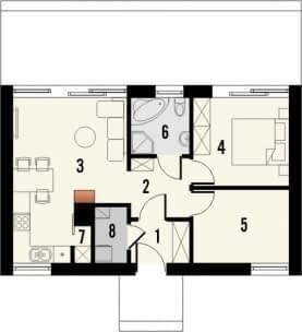 Rzut projektu Studio 21 - Parter