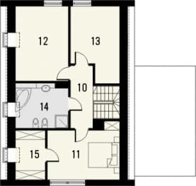 Rzut projektu Studio 32 - Piętro