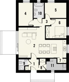 Rzut projektu Studio 44 - Parter