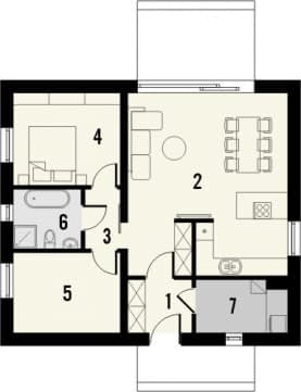 Rzut projektu Studio 51 - Parter