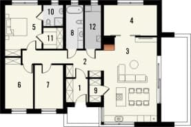 Rzut projektu Studio 57 - Parter