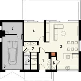 Rzut projektu Studio 71 - Parter