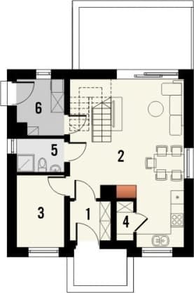 Rzut projektu Werbena - Parter