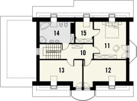 Rzut projektu Wicher z garażem - Piętro