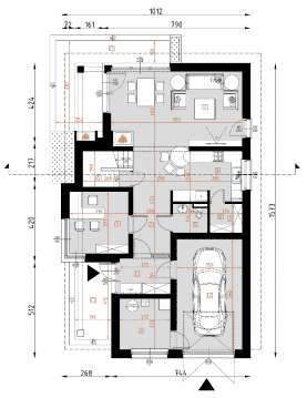 Rzut projektu D151 - WT2021 - Parter