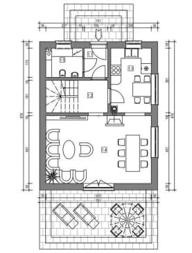 Rzut projektu domek Jesienny ET (005 ET) - Rzut parteru