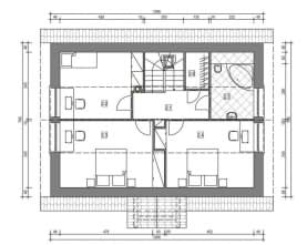 Rzut projektu domek na Wierzbowej (021 ET) - Rzut poddasza