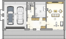 Rzut projektu S-GL 1569 Olimpia Plus III - Piwnica