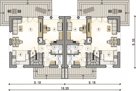 Rzut projektu S-GL 1638 Ada Duo IV - Parter