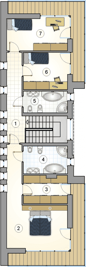 Rzut projektu S-GL 1162 Modern House II - Piętro