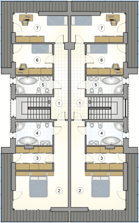 Rzut projektu S-GL 1512 Modern Twin II - Piętro