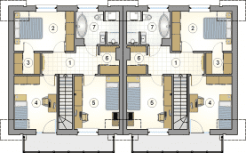 Rzut projektu S-GL 1409 Double House IV - Poddasze