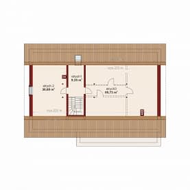 Rzut projektu Domena 114 B - Rzut poddasza