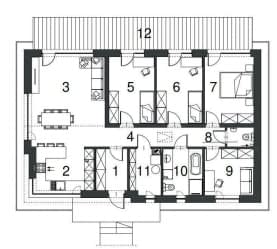 Rzut projektu EG-107 - Rzut parteru