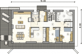 Rzut projektu S-GL 1647 Olimpia Plus IV - Parter