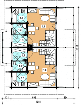 Rzut projektu ABL-136 szkieletowy - Parter