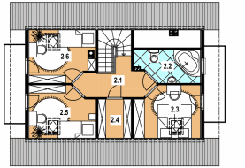 Rzut projektu L-15 szkieletowy - Poddasze