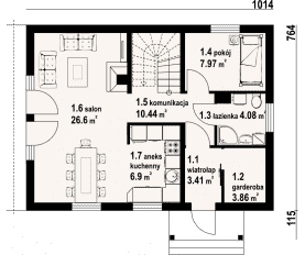 Rzut projektu olesno 3rs - Parter