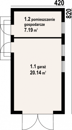 Rzut projektu garaż G 1 (04) - Parter