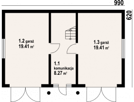 Rzut projektu garaż G 2 (02) - Parter