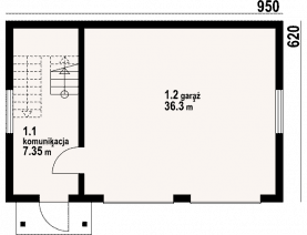 Rzut projektu garaż G 2 (03) - Parter