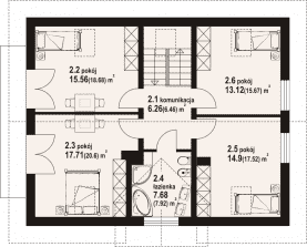 Rzut projektu żarnowiec plus - Poddasze