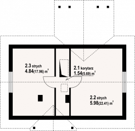 Rzut projektu hoczew mała 3 - Poddasze