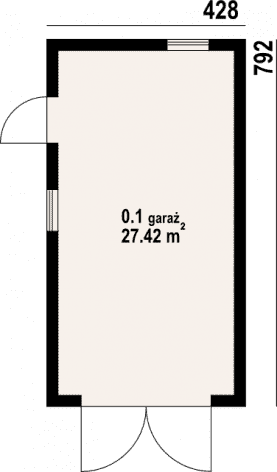 Rzut projektu garaż G 1 (08) - Parter