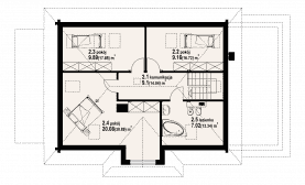 Rzut projektu chmielniki małe dw 17k - Poddasze
