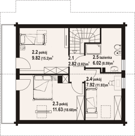 Rzut projektu świdnica mała dw - Poddasze