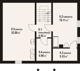 Rzut projektu jaworze p - Piwnica