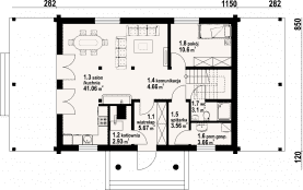 Rzut projektu chmielniki małe dw 11 - Parter