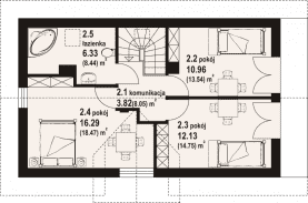 Rzut projektu osiek wąski 2k - Poddasze