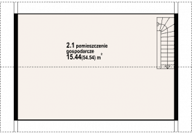 Rzut projektu garaż GDS 02S - Poddasze