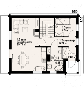 Rzut projektu bartne dw 5 - Parter