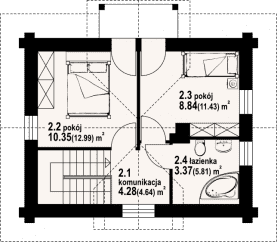 Rzut projektu gródek dw 13 - Poddasze