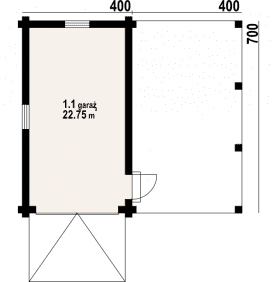 Rzut projektu garaż GD 1w - Parter