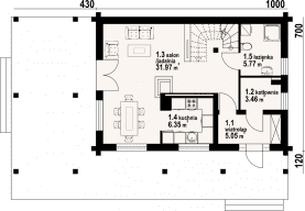 Rzut projektu świdnica dw 17 - Parter