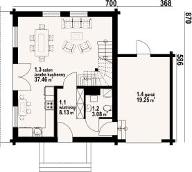 Rzut projektu grabów dwg 3 - Parter