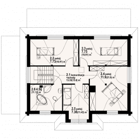 Rzut projektu chmielniki małe dw 47 - Poddasze