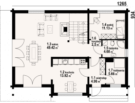 Rzut projektu bolesławice 15 dw - Parter