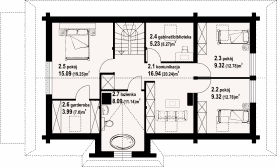 Rzut projektu zawoja dw 15 - Poddasze