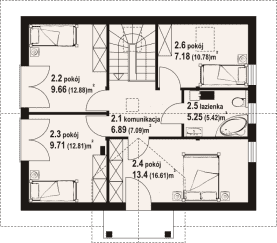 Rzut projektu paczków 3 dw - Poddasze