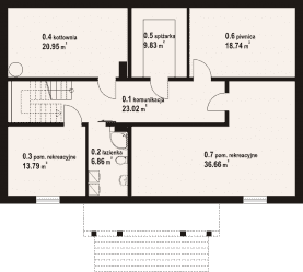 Rzut projektu osakowo 9 dw - Piwnica