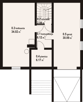 Rzut projektu jaworki 19 dw - Piwnica