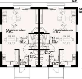 Rzut projektu piaskowo 3 ab - Parter