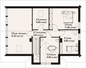 Rzut projektu chmielów dw 25 - Poddasze