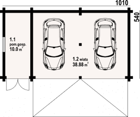 Rzut projektu budynek gospodarczy bg-33 - Parter