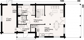 Rzut projektu osiek 45 dw - Parter